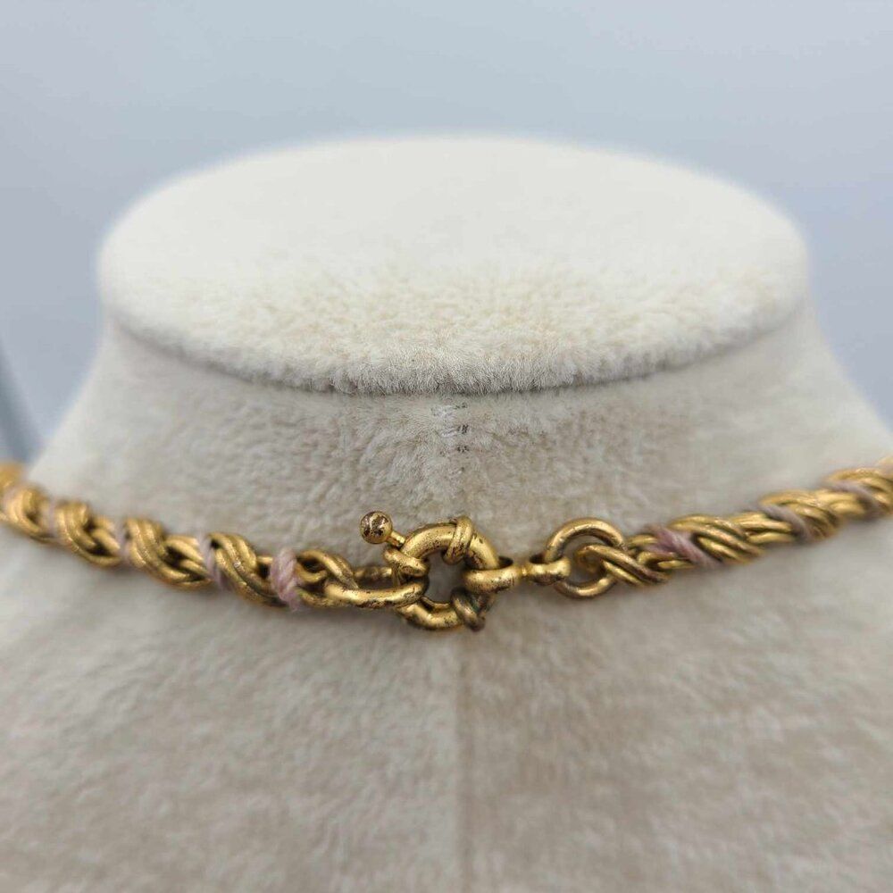 J Crew Gold Tone and Clear Crystal Double Rope Necklace NWOT! - Picture 4 of 11